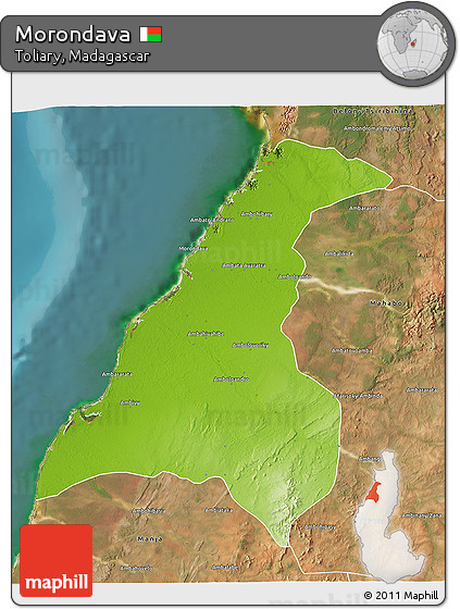Physical 3D Map of Morondava, satellite outside