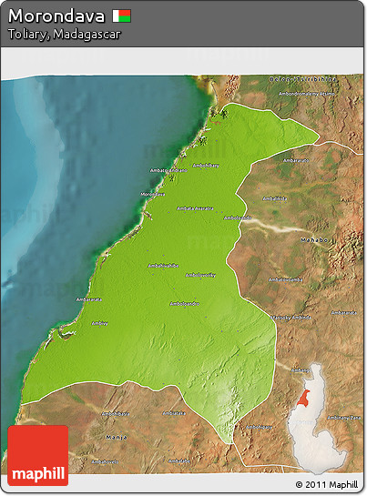 Physical 3D Map of Morondava, satellite outside