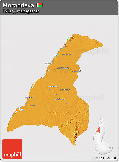 Political 3D Map of Morondava, cropped outside