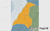 Political 3D Map of Morondava, semi-desaturated