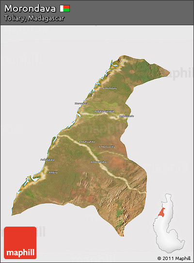 Satellite 3D Map of Morondava, cropped outside