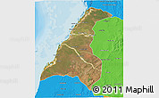 Satellite 3D Map of Morondava, political outside