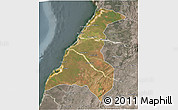 Satellite 3D Map of Morondava, semi-desaturated