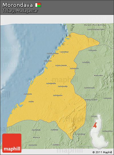 Savanna Style 3D Map of Morondava