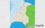 Shaded Relief 3D Map of Morondava, political outside