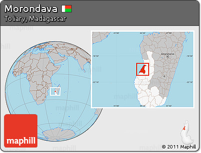 Gray Location Map of Morondava, highlighted parent region