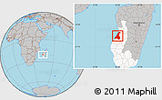 Gray Location Map of Morondava, highlighted parent region