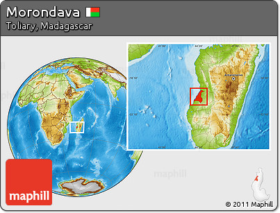 Physical Location Map of Morondava