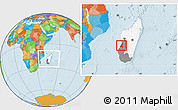 Political Location Map of Morondava, highlighted country, highlighted parent region, within the entire country