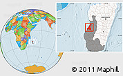 Political Location Map of Morondava, highlighted country, highlighted parent region