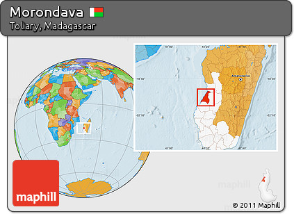 Political Location Map of Morondava, highlighted parent region