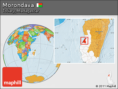 Political Location Map of Morondava, highlighted parent region