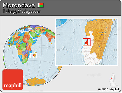 Political Location Map of Morondava, highlighted parent region