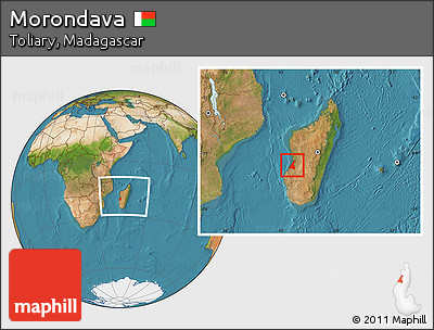 Satellite Location Map of Morondava, within the entire country