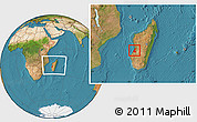 Satellite Location Map of Morondava, within the entire country