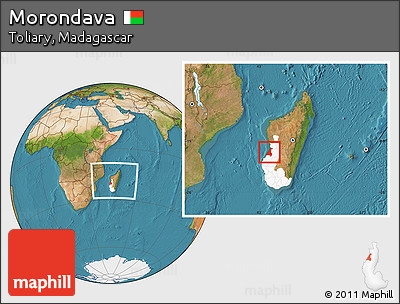 Satellite Location Map of Morondava, highlighted parent region, within the entire country