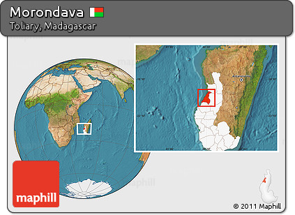 Satellite Location Map of Morondava, highlighted parent region