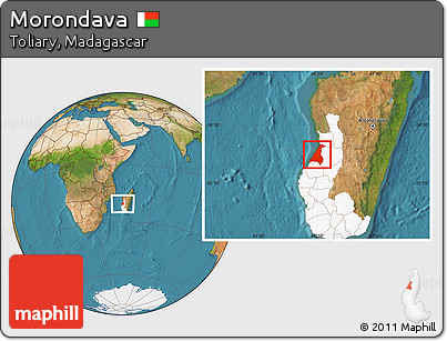 Satellite Location Map of Morondava, highlighted parent region