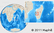 Shaded Relief Location Map of Morondava, within the entire country