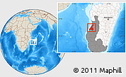 Shaded Relief Location Map of Morondava, highlighted country, highlighted parent region