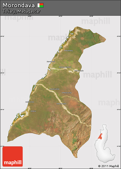 Satellite Map of Morondava, cropped outside