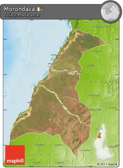 Satellite Map of Morondava, physical outside