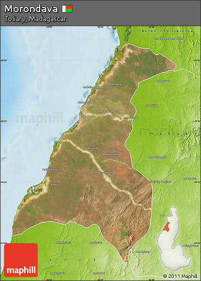 Satellite Map of Morondava, physical outside