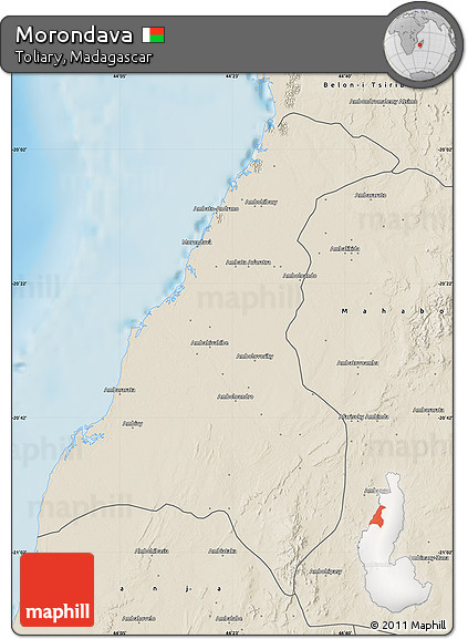 Shaded Relief Map of Morondava