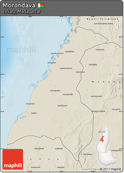 Shaded Relief Map of Morondava