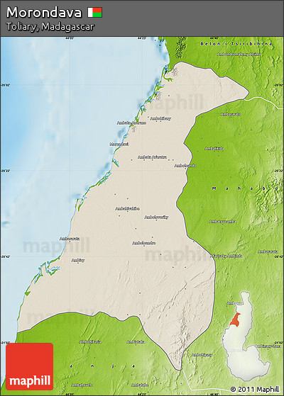 Shaded Relief Map of Morondava, physical outside