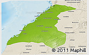 Physical Panoramic Map of Morondava, shaded relief outside