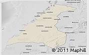 Shaded Relief Panoramic Map of Morondava, desaturated
