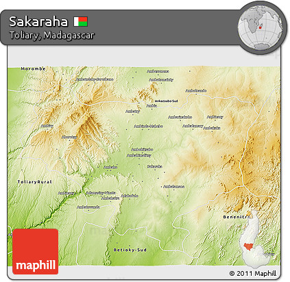 Physical 3D Map of Sakaraha