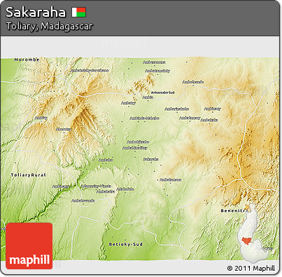 Physical 3D Map of Sakaraha