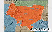 Political 3D Map of Sakaraha, semi-desaturated