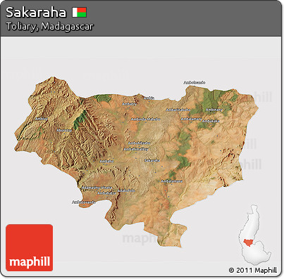Satellite 3D Map of Sakaraha, cropped outside