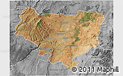 Satellite 3D Map of Sakaraha, desaturated