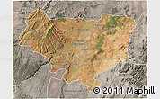 Satellite 3D Map of Sakaraha, semi-desaturated