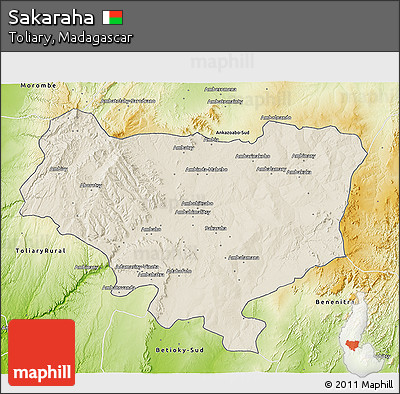 Shaded Relief 3D Map of Sakaraha, physical outside