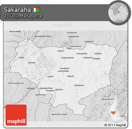 Silver Style 3D Map of Sakaraha