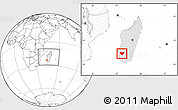 Blank Location Map of Sakaraha, highlighted country, within the entire country