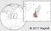 Blank Location Map of Sakaraha, highlighted country, highlighted parent region, within the entire country