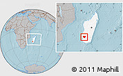 Gray Location Map of Sakaraha, highlighted country, within the entire country, hill shading