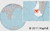 Gray Location Map of Sakaraha, highlighted parent region, hill shading