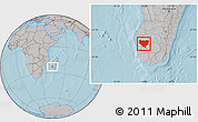 Gray Location Map of Sakaraha, hill shading