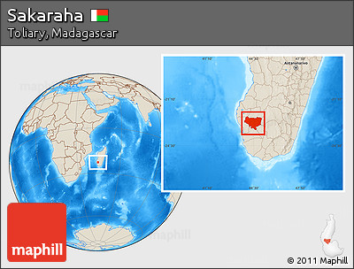 Shaded Relief Location Map of Sakaraha