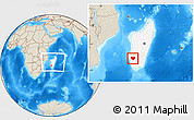 Shaded Relief Location Map of Sakaraha, highlighted country, within the entire country