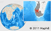 Shaded Relief Location Map of Sakaraha, highlighted country, highlighted parent region
