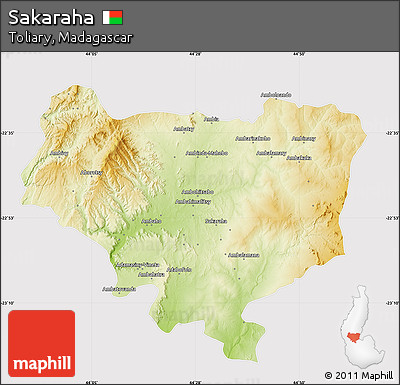 Physical Map of Sakaraha, cropped outside