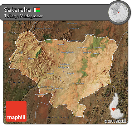 Satellite Map of Sakaraha, darken